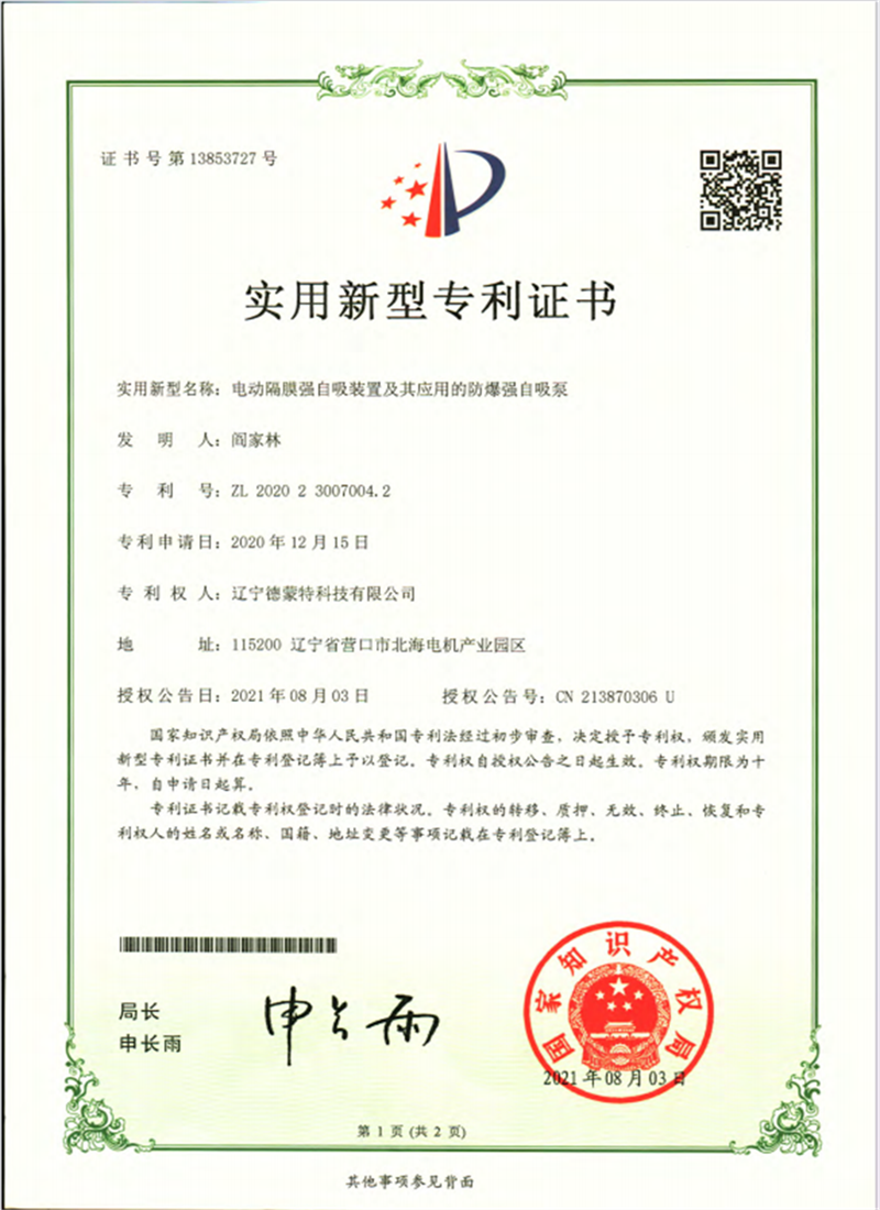 电动隔膜强自吸装置及